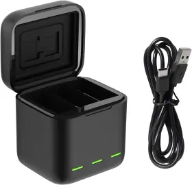 Telesin 445033783729 Battery Charger 3-channel Usb With Type-c Cord For Gopro Hero 1