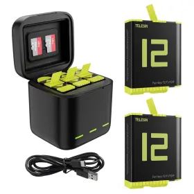 Telesin 972860172057 Battery Charger Kit For Gopro Hero 12 11 10 9 Black 2