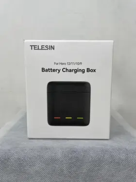 Telesin 972860173054 Battery Charging Box For Gopro Hero 12/11/10/9 Triple Usb Black