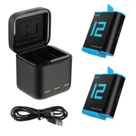 Telesin 972860173115 Battery Charger Kit For Gopro Hero 12 11 10 9 Black 2-pack