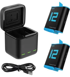 Gp-bcg-901 Telesin Battery Charger Kit For Gopro Hero 12 11 10- 2 Pack With Triple