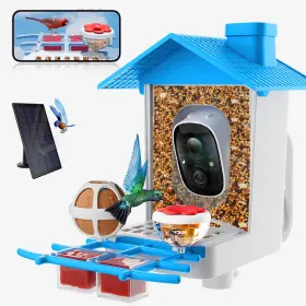 Twesync 850063757409 Bird Feeder With Camera 2k Hd Video Capture 5000mah Battery Solar Pane