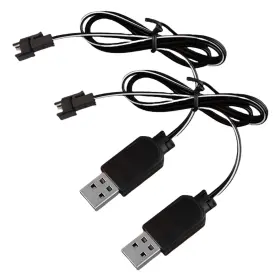 2pcs-cable Vbilum 3.7v Battery Charger With Sm-2p Plug Usb Li-ion For Rc Car Am