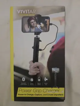 Vivitar 681066074626 Creator Series Power Grip Charger Selfie Stick New Open Box