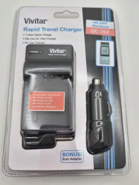 Vic-qc-102 Vivitar Qc-102 Rapid Travel Charger 100-240v