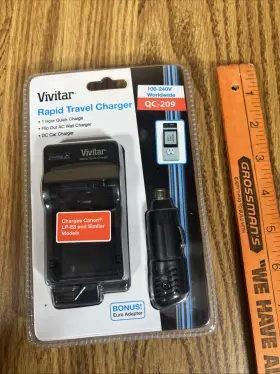 Vivitar Qc-209 Rapid Travel Charger W Bonus Euro Adapter Brand New