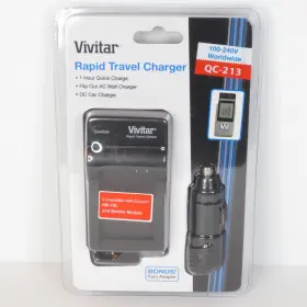 Nb-10l Vivitar Qc-213 Rapid Travel Charger For Canon Batteries