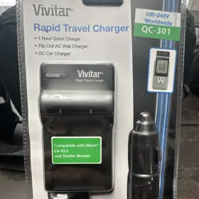 Vivitar Qc-301 Travel Charger For Nikon En-el5 Led Indicator 100-240v