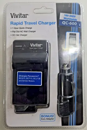 Qc-600 Vivitar Rapid Travel Charger 100-240v For Panasonic