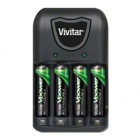 Viv-bc-172 Vivitar Vpower Compact Battery Charger With 4 Aaa Nimh Batteries