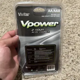 Viv-bc-392-bp Vivitar Vpower 2 Hour Ac/dc Charger Charges Aa/aaa With Car Adapter #2
