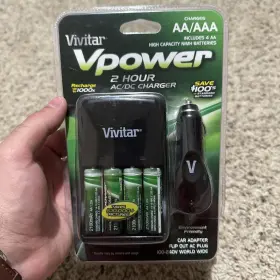 Viv-bc-392-bp Vivitar Vpower 2 Hour Ac/dc Charger Charges Aa/aaa With Car Adapter
