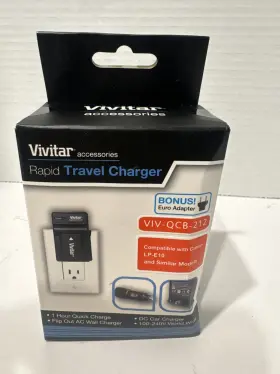 Viv-qcb-200 Vivitar Rapid Travel Charger Canon Nb-2l/2lh/2l12/2l13/2l14