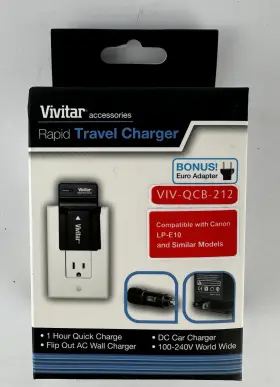 Viv-qcb-212 Vivitar Rapid Travel Charger For Canon Lp E10 And Similar Sealed Nib