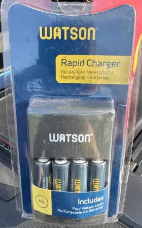 Watson 847628009158 Rapid Charger For Aa/aaa Nimh And Nicd Rechargeable Batteries Includes 4 Aa