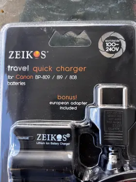 Ze-ch809 Zeikos New Travel Quick Charger For Canon Bp-809/819/808 Batteries