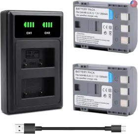 Nb-2lh Zhongshan 712490674622 2-pack Nb-2l Battery With Smart Lcd Display Dual Charger For Canon