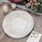White 6 Round 13" Rustic Wooden Plastic Charger Plates Sunray Design Party Event. Fixed Price $20.74.