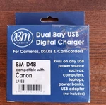 Dual Bay Usb Digital Charger BM-D72 Canon Compatible. Fixed Price $12.99.