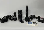 Lot Of Vintage 35MM Cameras&lenses Canon, Minolta, Nikon, Sears For Parts/repair. Fixed Price $89.97.