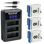 Kastar 3-PACK Battery + Triple Charger For Gopro HERO8 & HERO7 HERO6 AJDBD-001. Fixed Price $34.99.