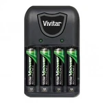Vivitar Vpower Compact Battery Charger With 4 Aaa Nimh Batteries. Fixed Price $21.32.