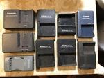 Lot Of 45 Camera Batteries Chargers Nikon Olympus Canon Sony Panasonic .. Fixed Price $55.00.