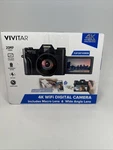 Vivitar Vivicam Vec XX101 4K Wi-fi Camera Flip Screen Macro Lens Black W/card. Fixed Price $39.97.