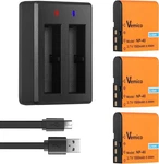 NP-40 Battery Charger Kits 3 Pack 1500MAH Camcorder Batteries And Led Dual-charg. Fixed Price $27.99.