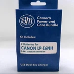 Bm Premium 2X LP-E6NH Batteries Usb Dual Charger For Canon Camera Sealed New. Fixed Price $23.99.