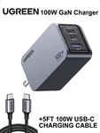 Ugreen Nexode Pro 100W Gan 3-PORT Usb-c, Ultra Compact Fast Pps Charger W/cable. Fixed Price $52.87.
