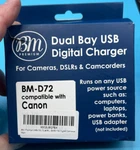 Dual Bay Usb Digital Charger BM-D72 Canon Compatible. Fixed Price $15.20.