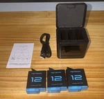 Huaeng 3-PACK 2580MAH Batteries & 3-SLOT Led Charger For Gopro Hero 12 11 10 9. Fixed Price $18.00.