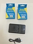 Digital Power Camera Battery Charger Model BC-LED1C W/ 2 Batteries.. Fixed Price $14.95.