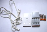 Vintage Sony Battery Charger With Aa Ni-mh Rechargeable Batteries (BCG-34HRMD). Fixed Price $25.99.