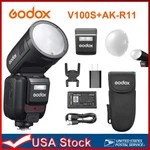 Godox V100S V100-S +AK-R11 Ttl Round Head Flash Speedlite (us Version) For Sony. Fixed Price $311.90.